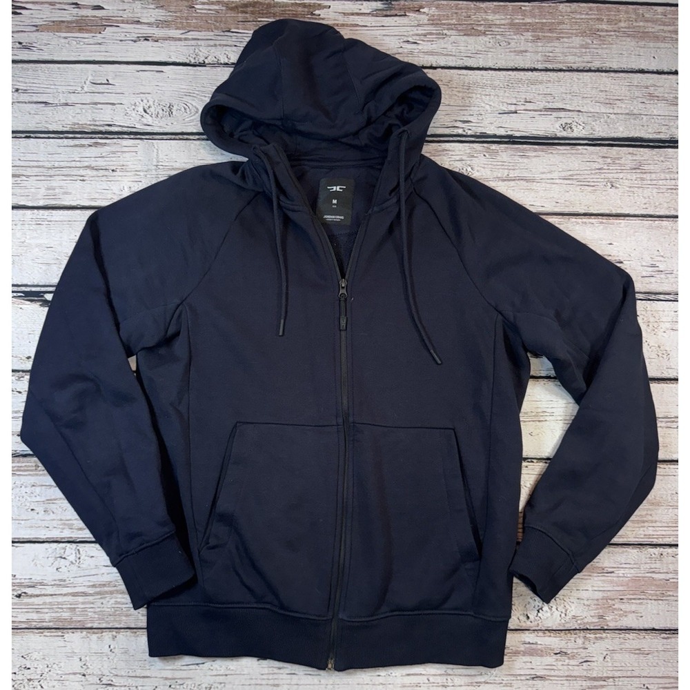 JORDAN CRAIG Men's Medium Navy Blue Full Zip‎ Up Uptown Fleece Hoodie Sweatshirt